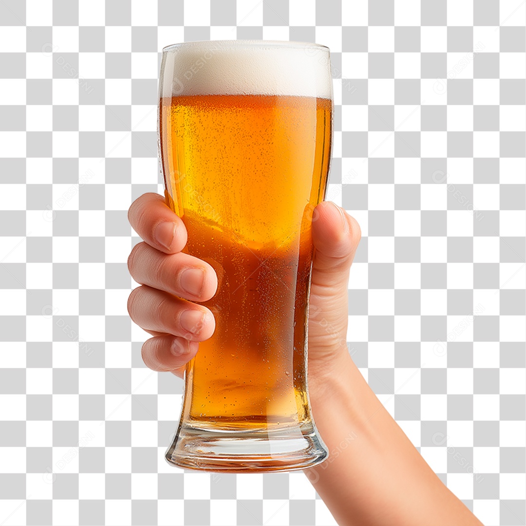 Mão Segurando Copo de Cerveja PNG Transparente