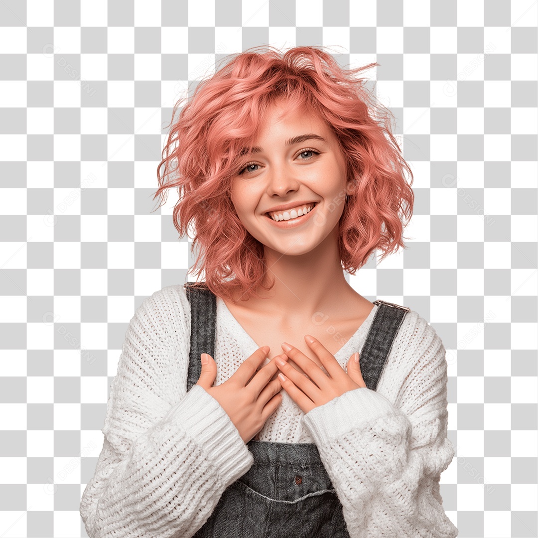 Mulher do Outubro Rosa PNG Transparente