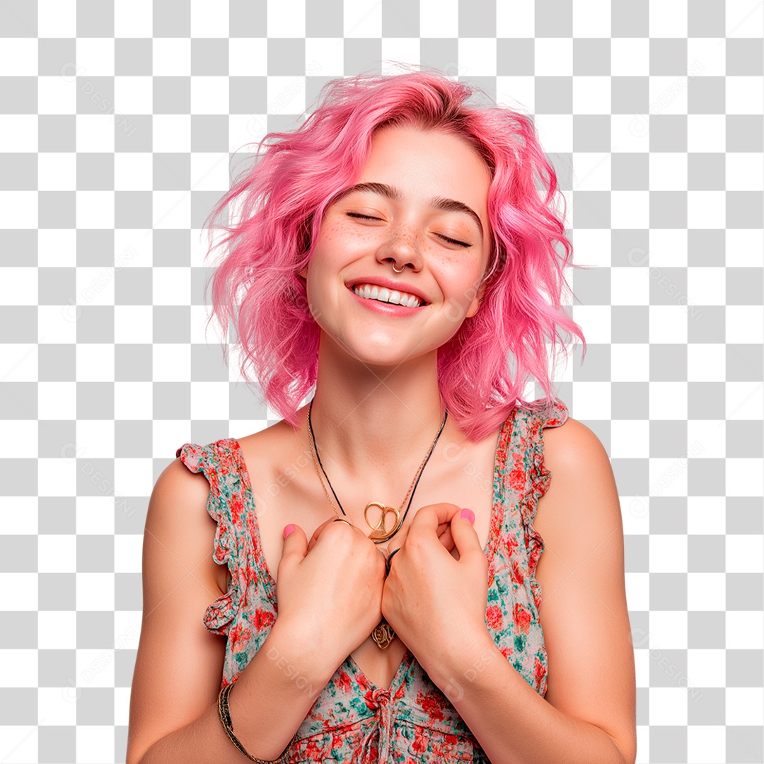 Mulher do Outubro Rosa PNG Transparente