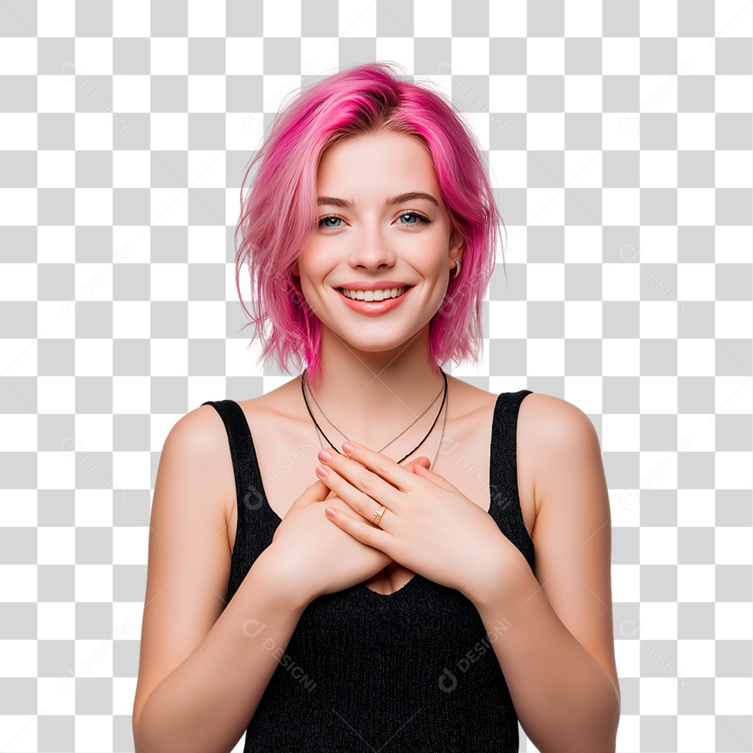 Mulher do Outubro Rosa PNG Transparente