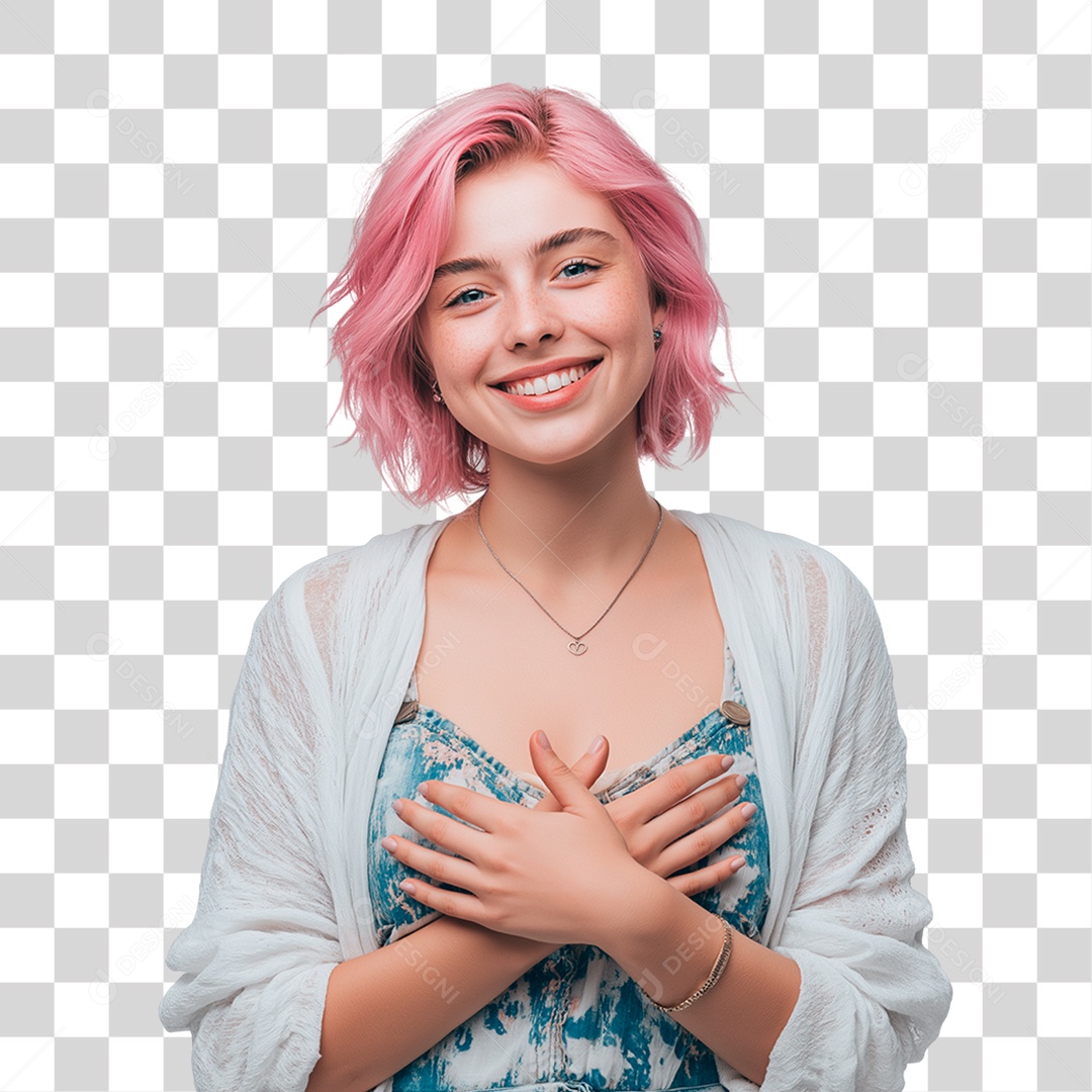 Mulher do Outubro Rosa PNG Transparente