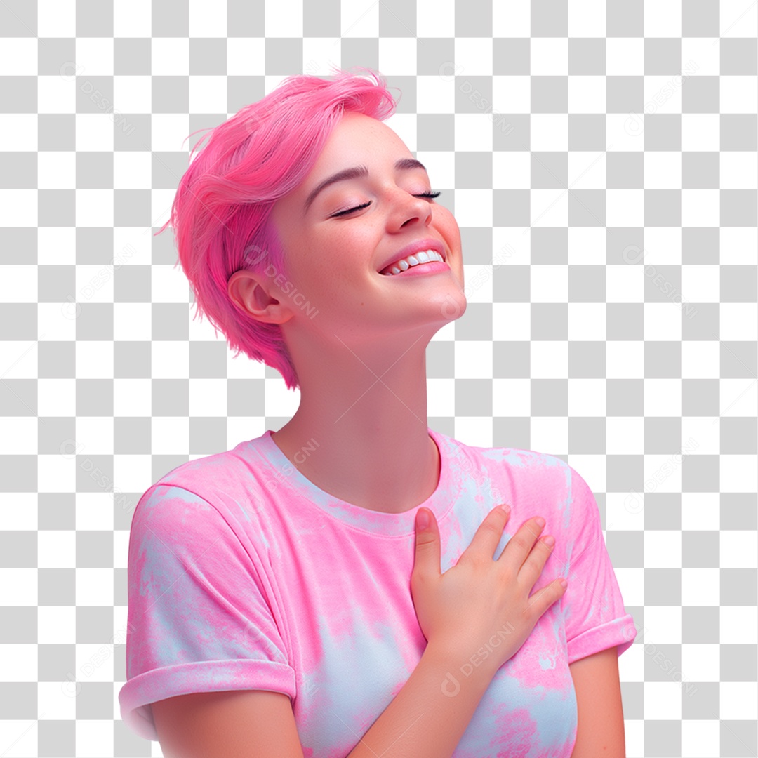 Mulher do Outubro Rosa PNG Transparente