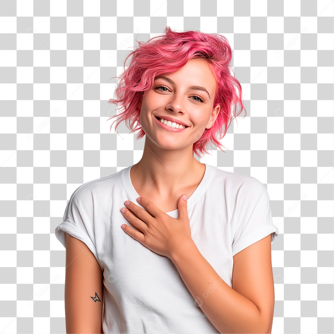 Mulher do Outubro Rosa PNG Transparente