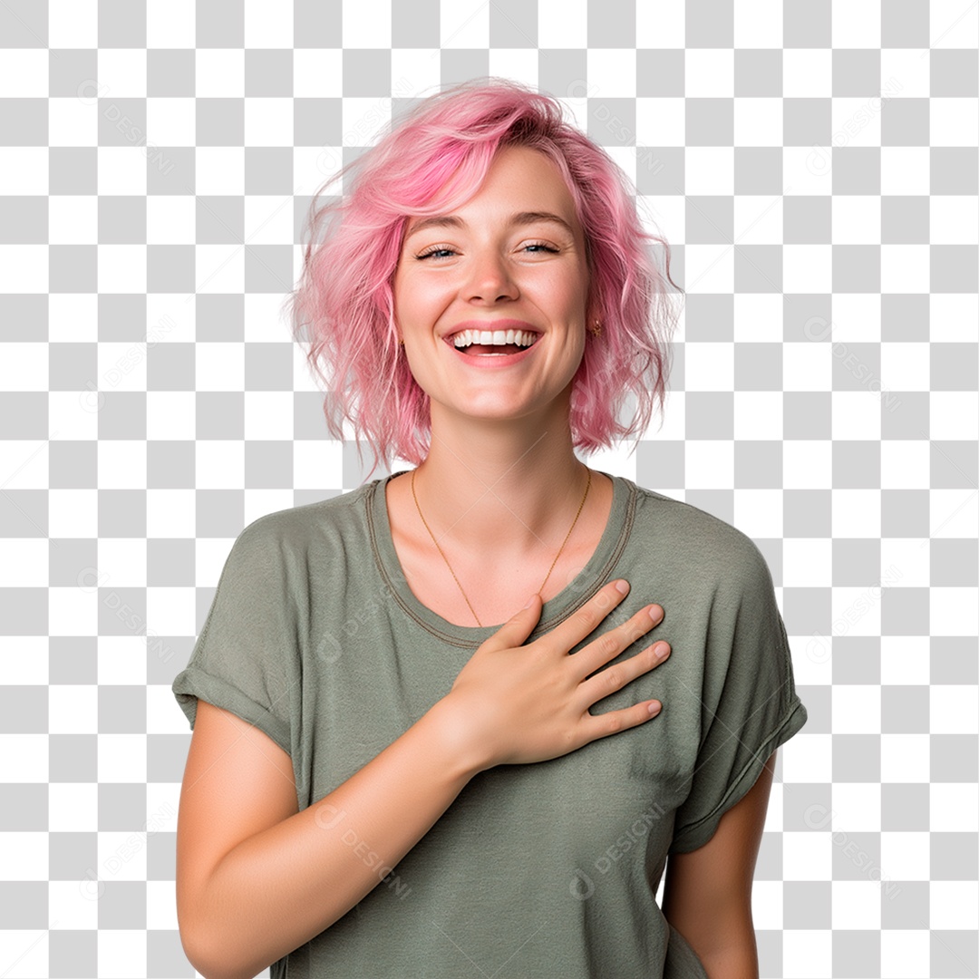 Mulher do Outubro Rosa PNG Transparente