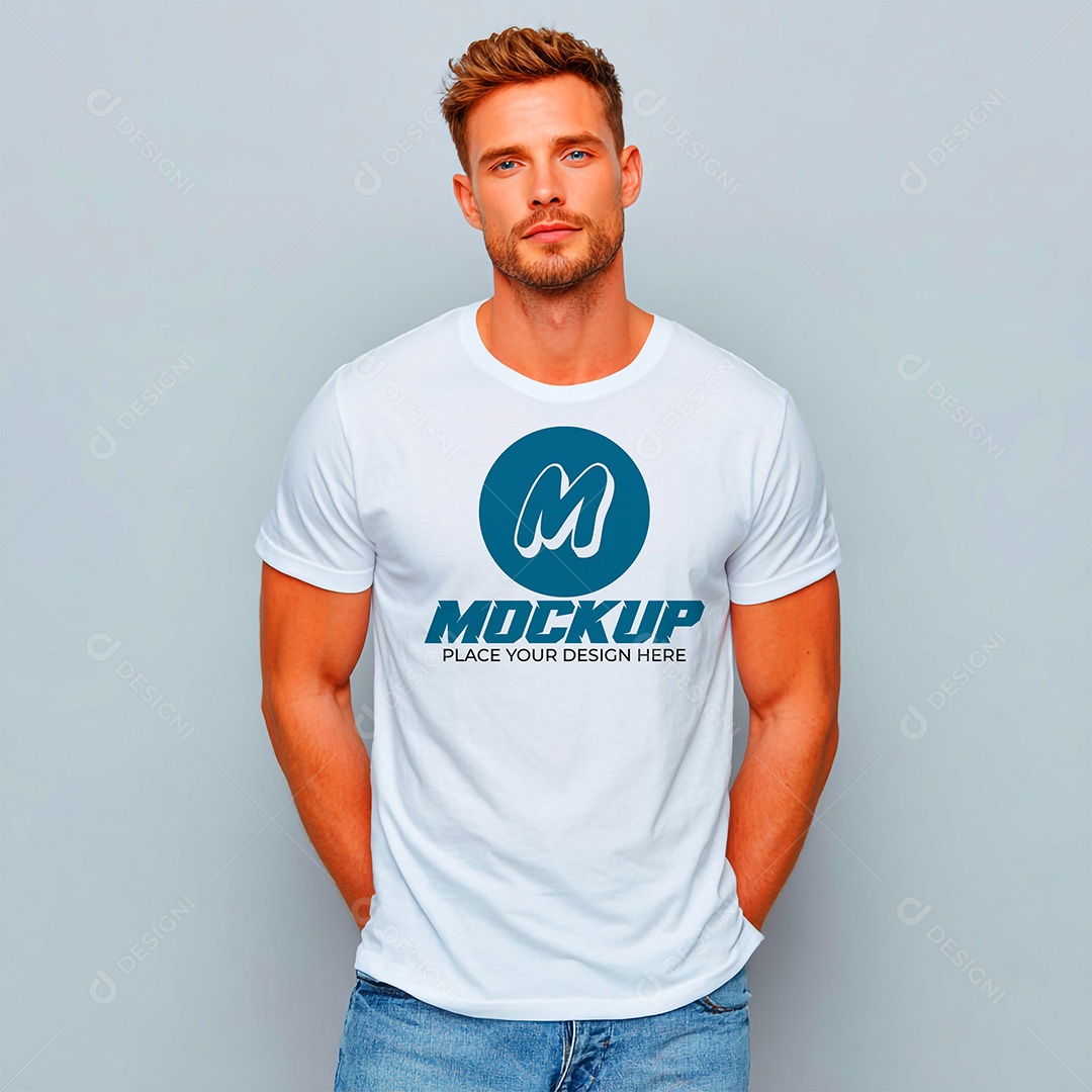 Mockup de Camiseta Masculina PSD Editável