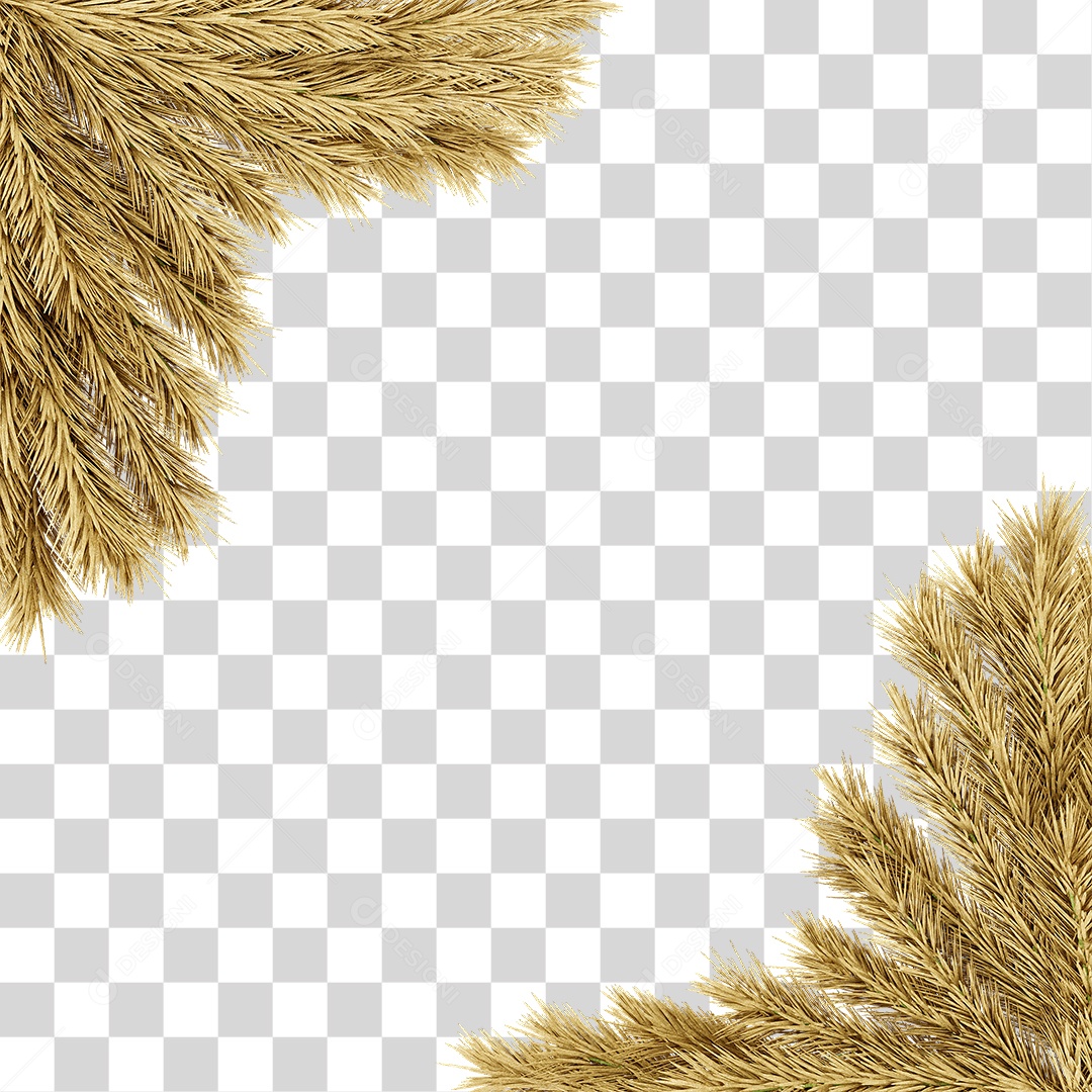 Galhos de Canto Decoração de Natal PNG Transparente