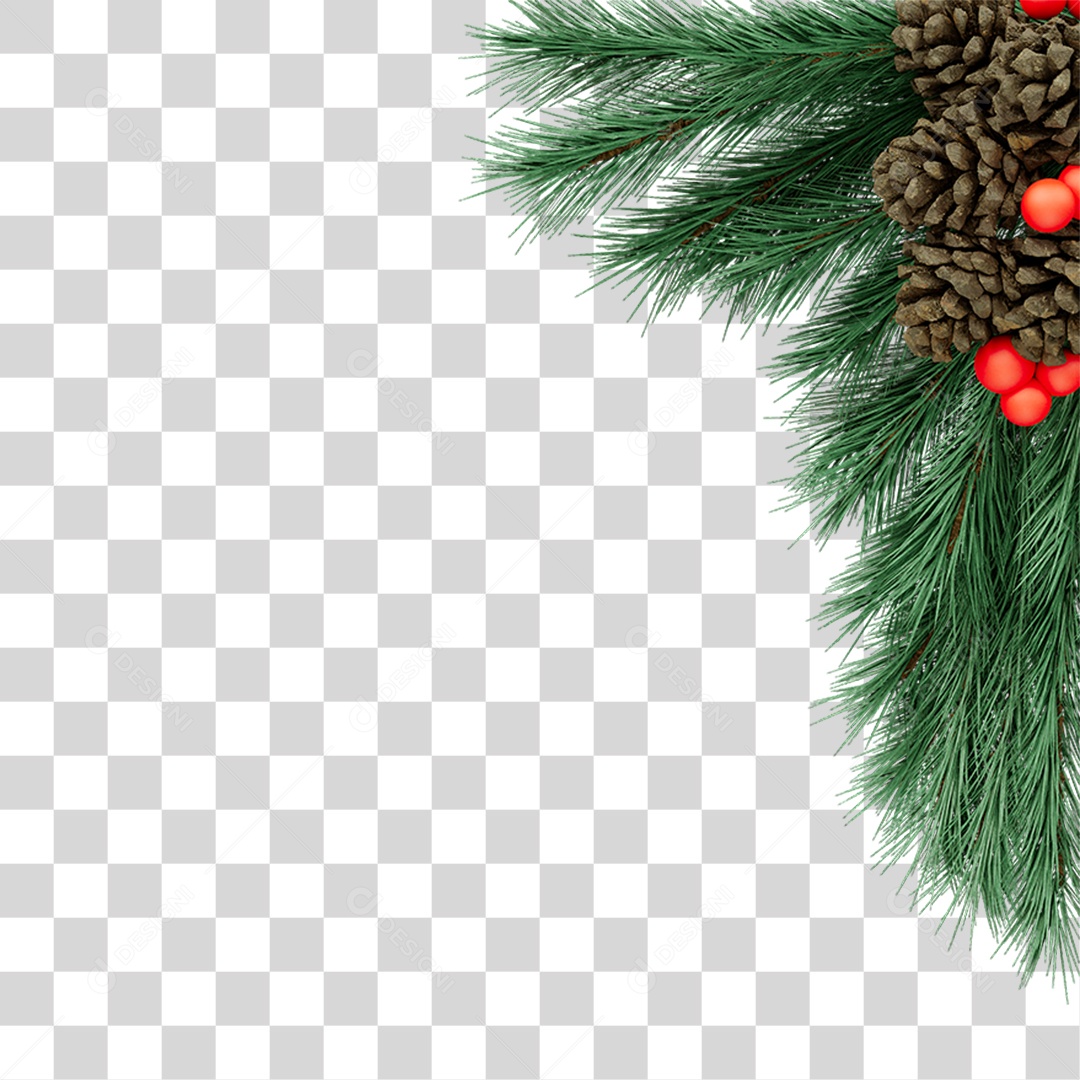 Galhos de Canto Decoração de Natal PNG Transparente