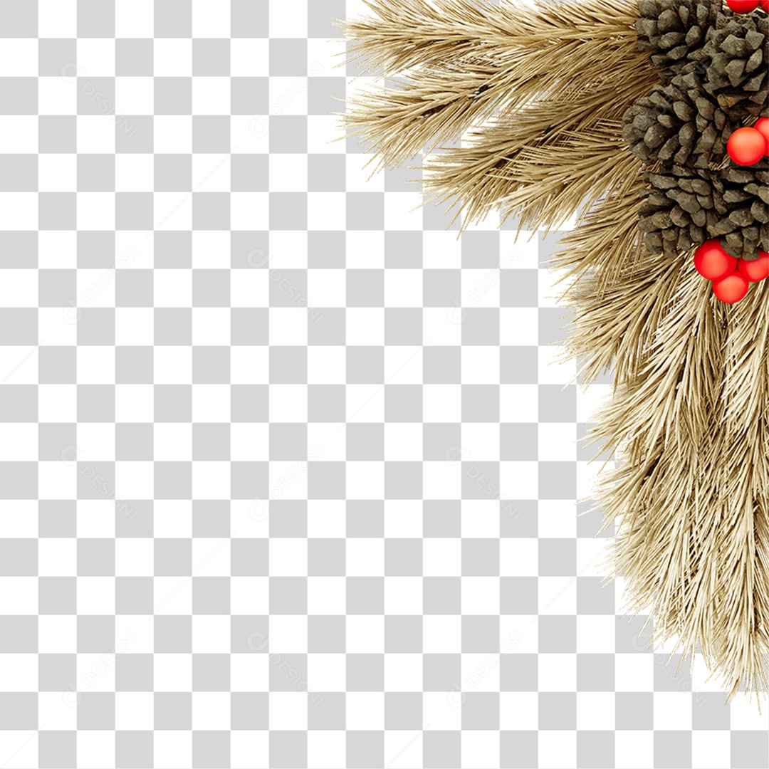 Galhos de Canto Decoração de Natal PNG Transparente