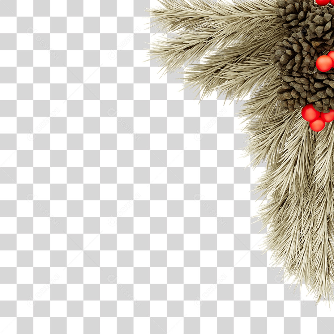 Galhos de Canto Decoração de Natal PNG Transparente