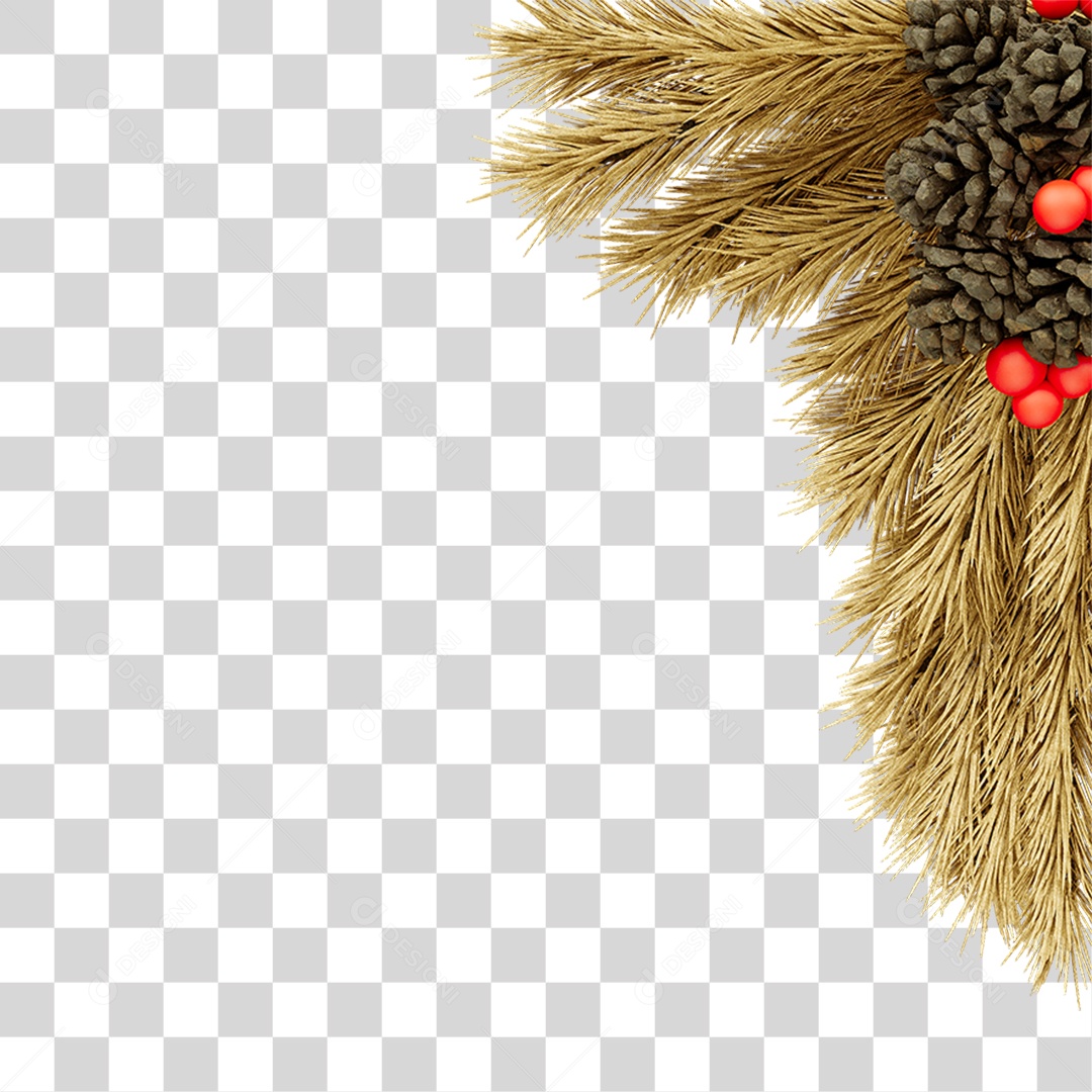 Galhos de Canto Decoração de Natal PNG Transparente