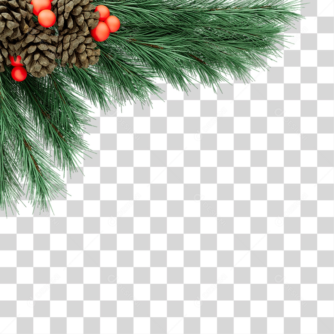 Galhos de Canto Decoração de Natal PNG Transparente