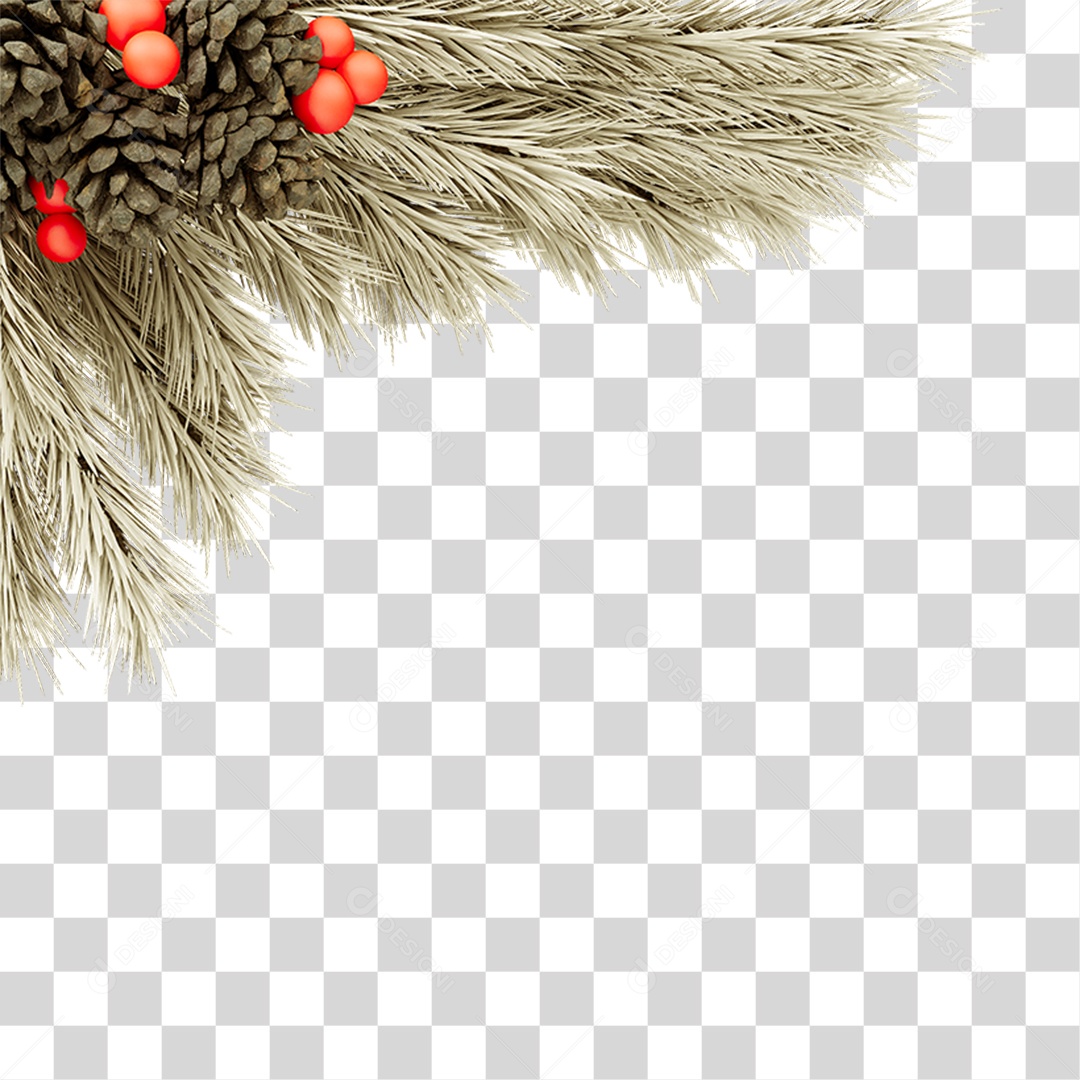 Galhos de Canto Decoração de Natal PNG Transparente