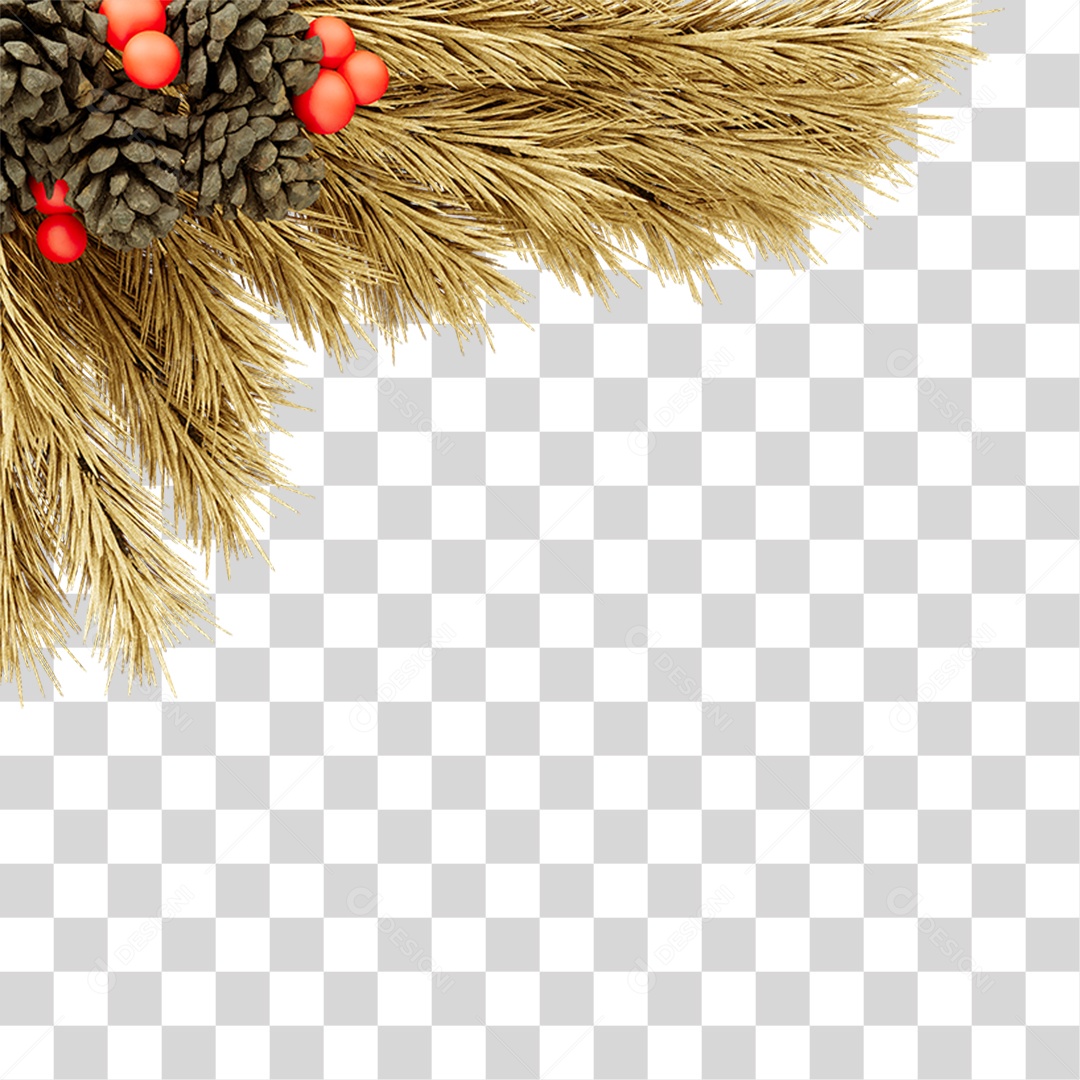 Galhos de Canto Decoração de Natal PNG Transparente