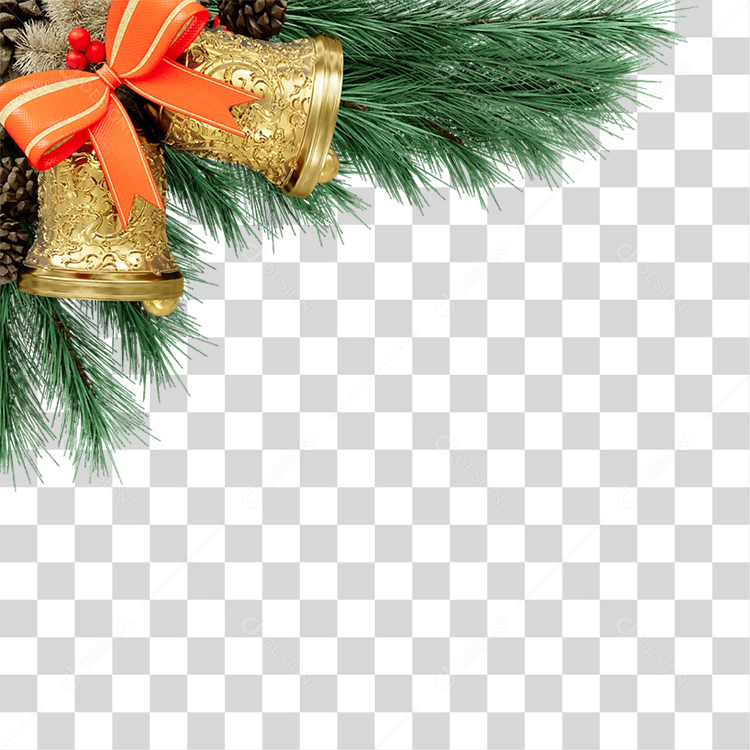 Galhos de Canto Decoração de Natal PNG Transparente