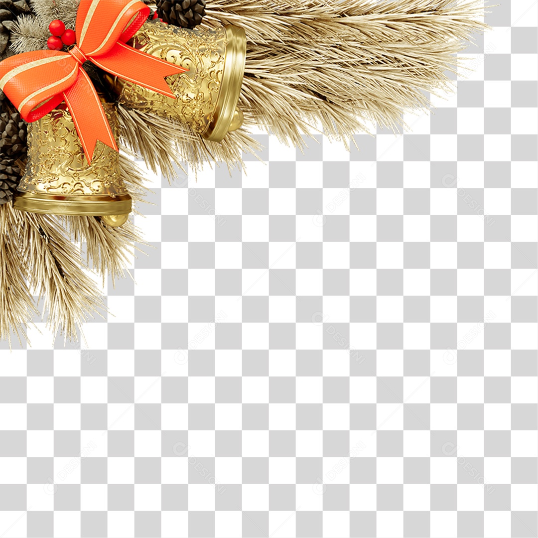 Galhos de Canto Decoração de Natal PNG Transparente