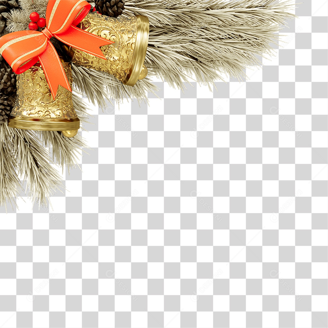 Galhos de Canto Decoração de Natal PNG Transparente