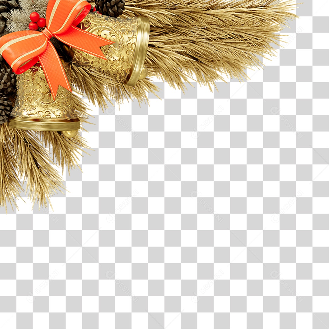Galhos de Canto Decoração de Natal PNG Transparente