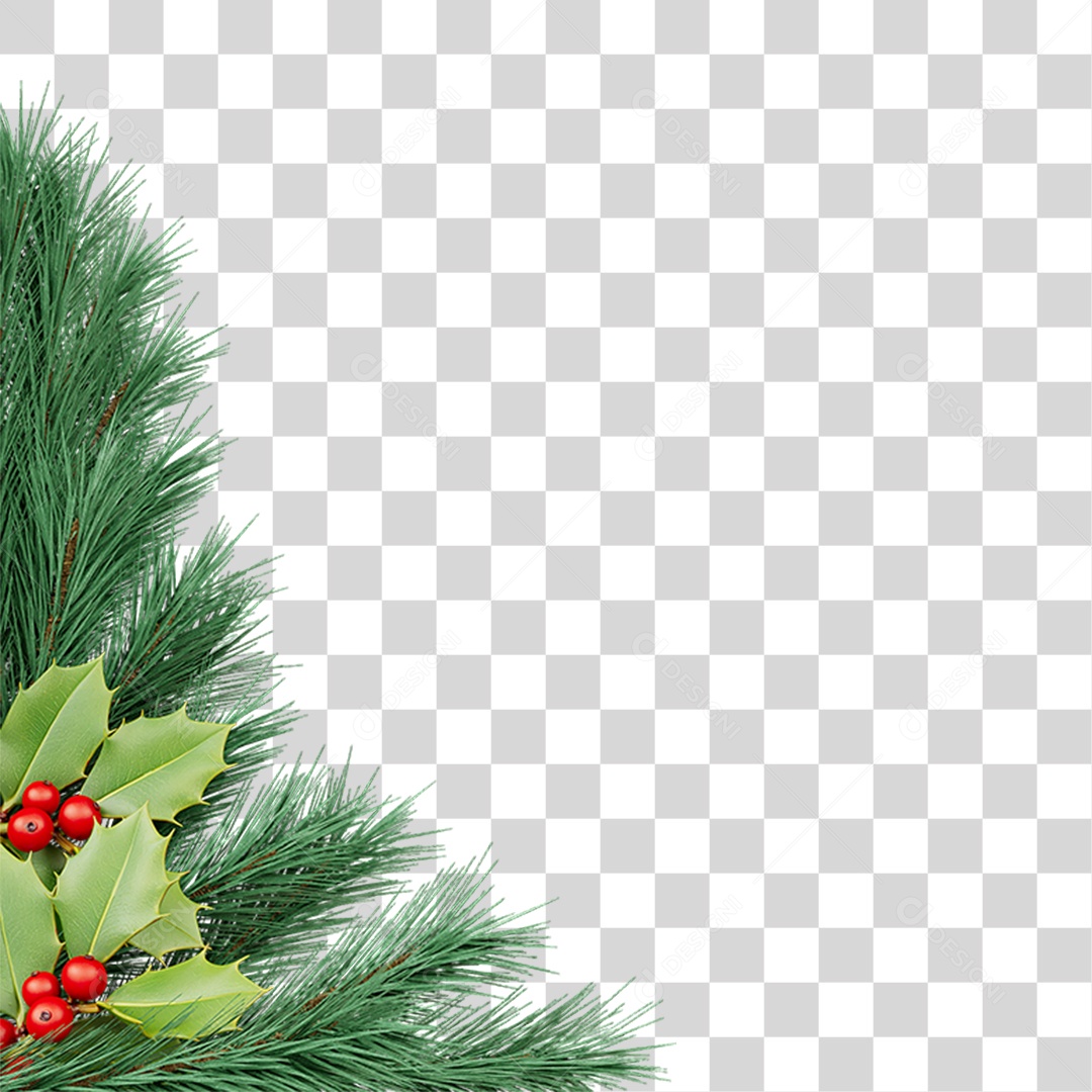 Galhos de Canto Decoração de Natal PNG Transparente