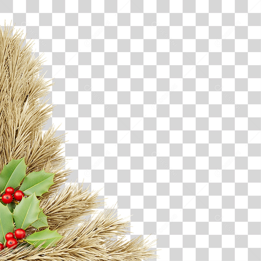 Galhos de Canto Decoração de Natal PNG Transparente