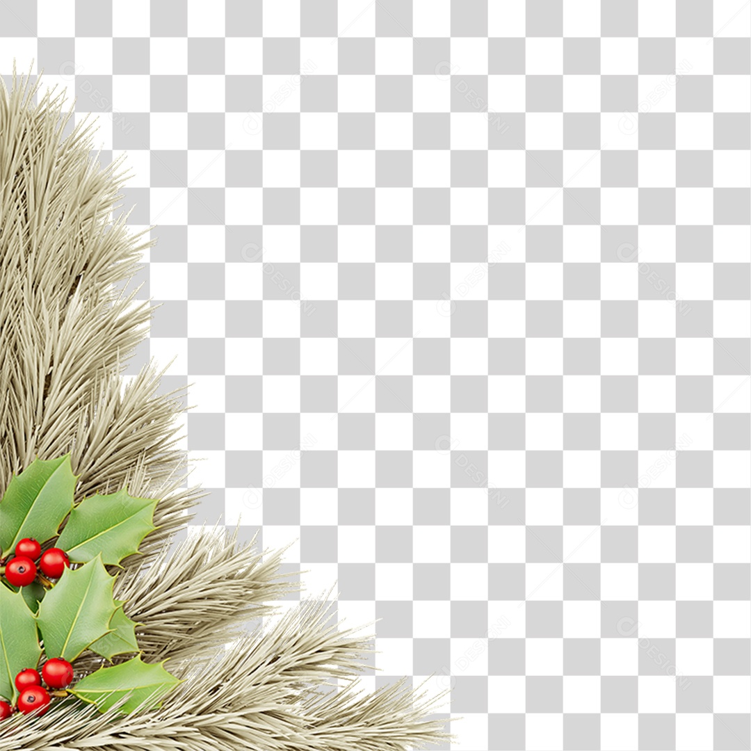 Galhos de Canto Decoração de Natal PNG Transparente