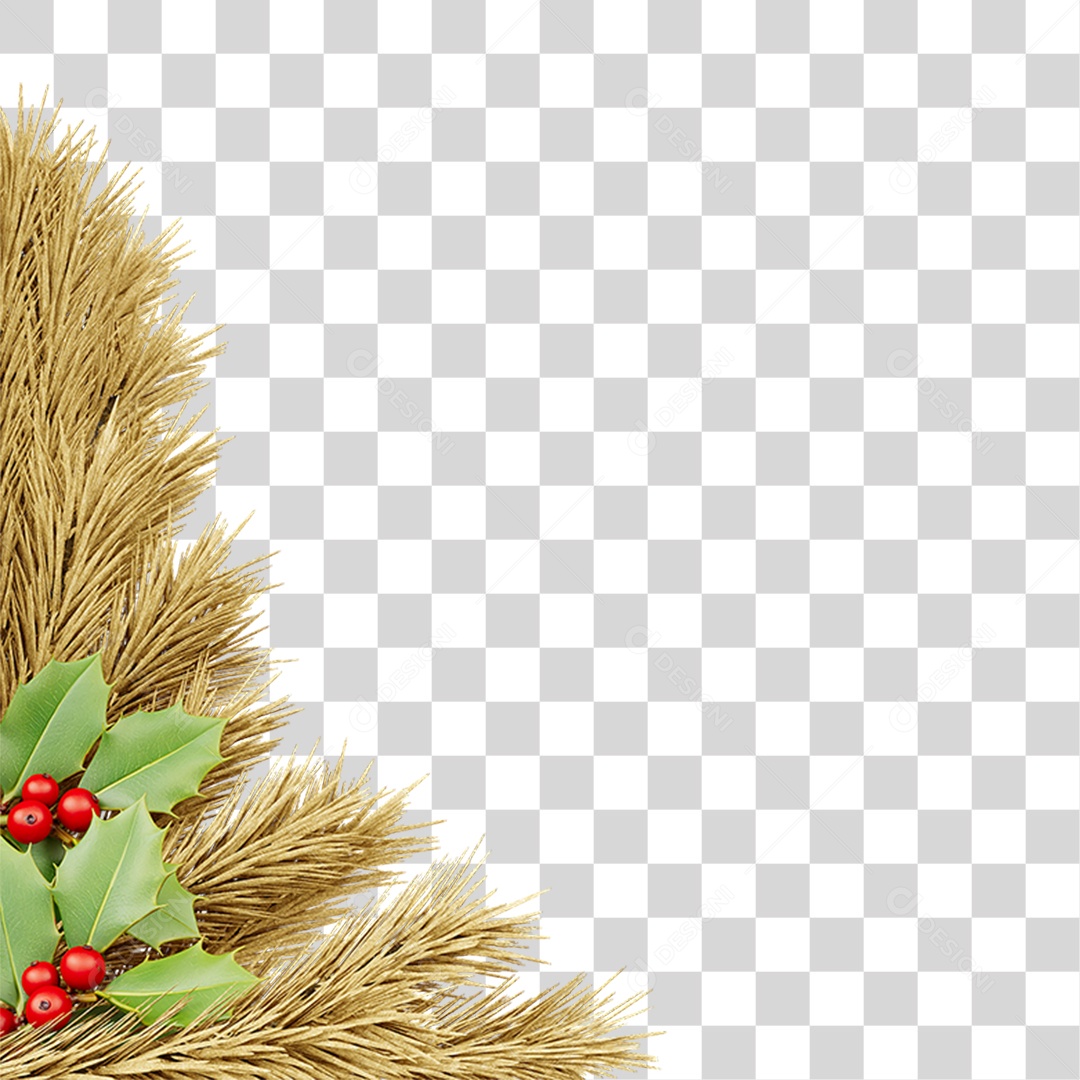 Galhos de Canto Decoração de Natal PNG Transparente