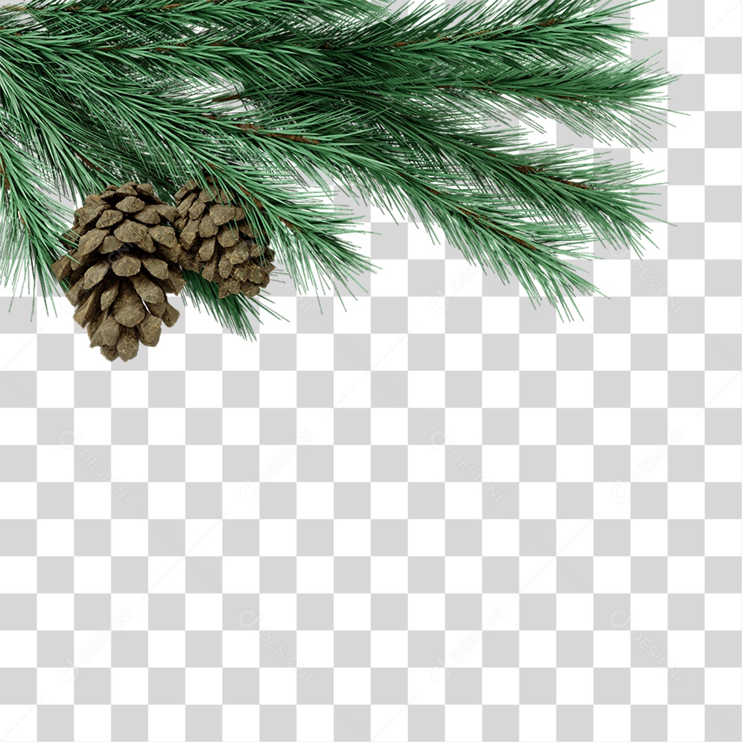 Galhos de Canto Decoração de Natal PNG Transparente
