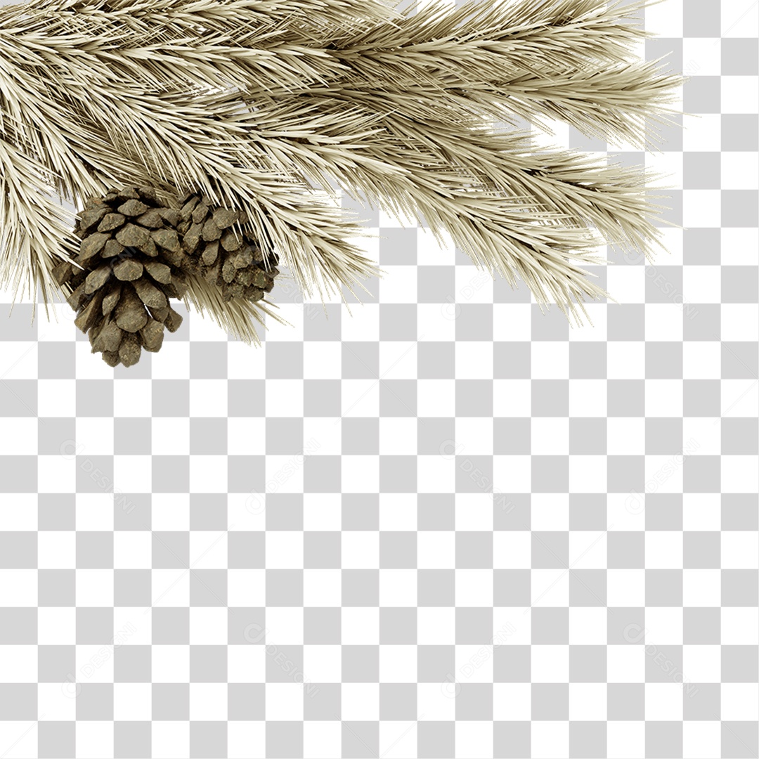 Galhos de Canto Decoração de Natal PNG Transparente