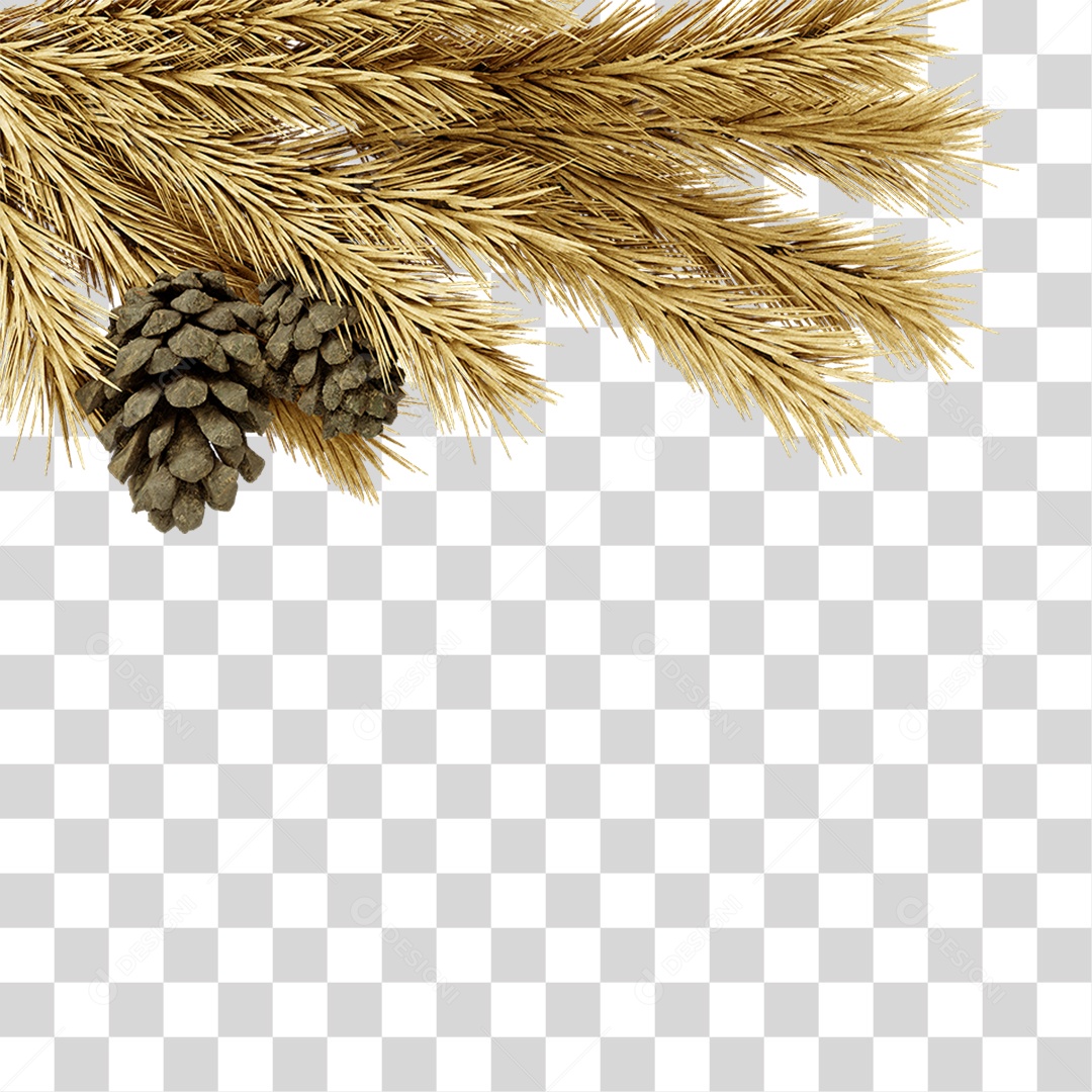 Galhos de Canto Decoração de Natal PNG Transparente