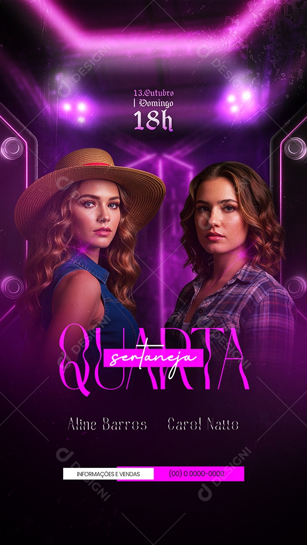 Story Flyer Próximos Shows Quinta Sertaneja Social Media PSD Editável