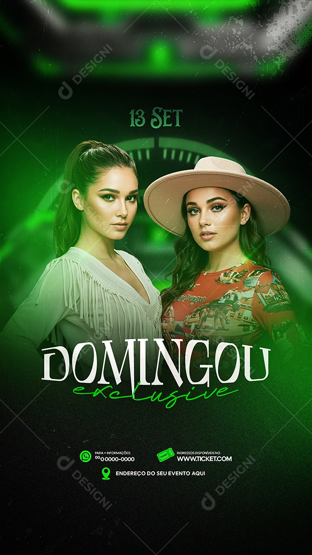 Story Flyer Próximos Shows Domingo Exclusive Social Media PSD Editável