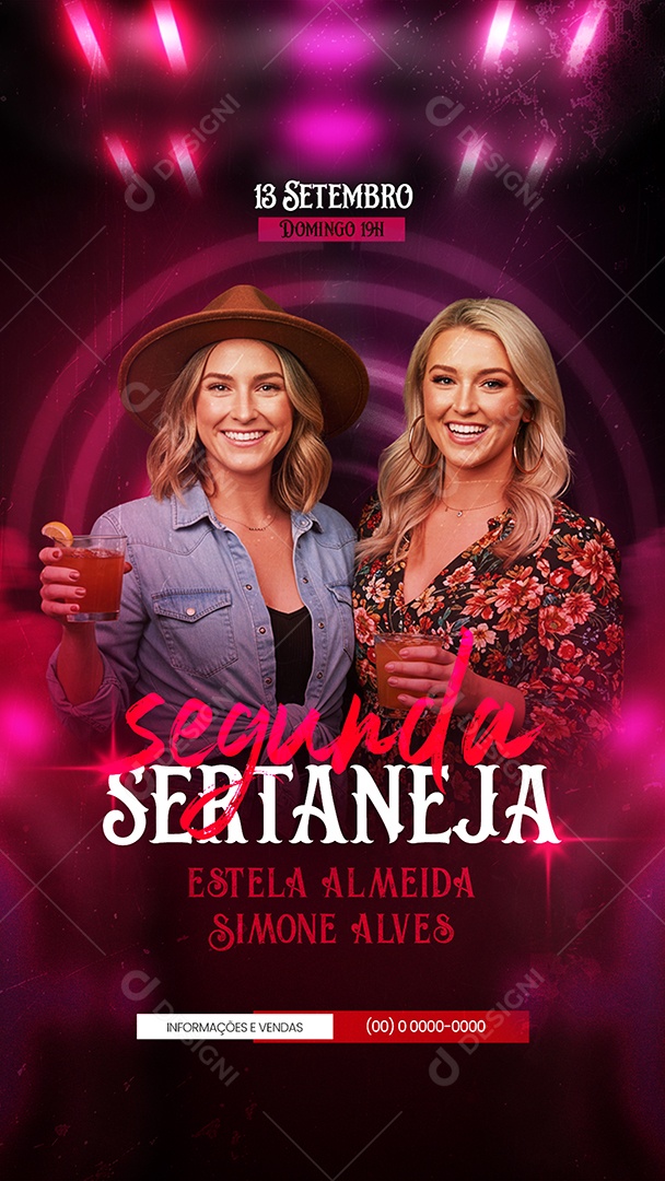 Story Flyer Próximos Shows Segunda Sertaneja Social Media PSD Editável