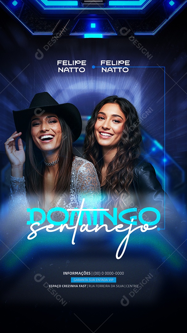 Story Flyer Próximos Shows Domingo Sertanejo Social Media PSD Editável