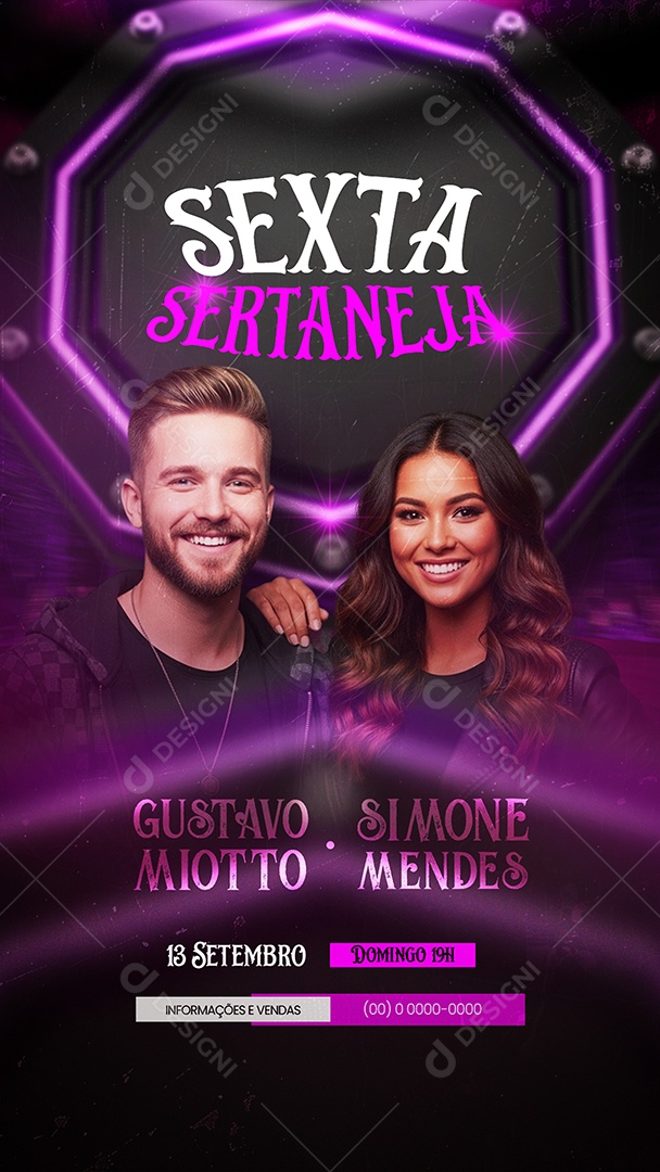 Story Flyer Próximos Shows Sexta Sertaneja Social Media PSD Editável