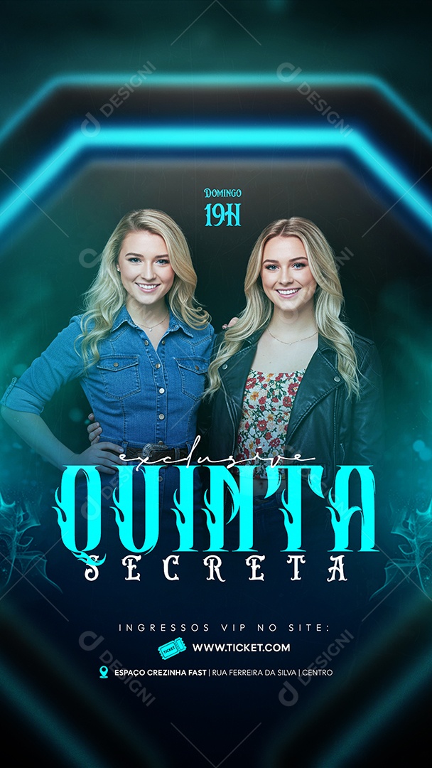 Story Flyer Próximos Shows Quinta Secreta Social Media PSD Editável