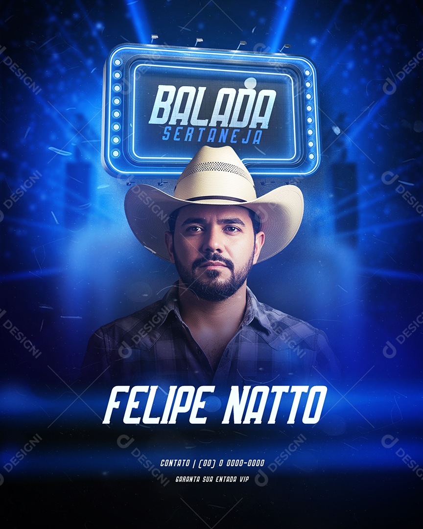 Flyer Próximos Shows Balada Sertaneja Social Media PSD Editável