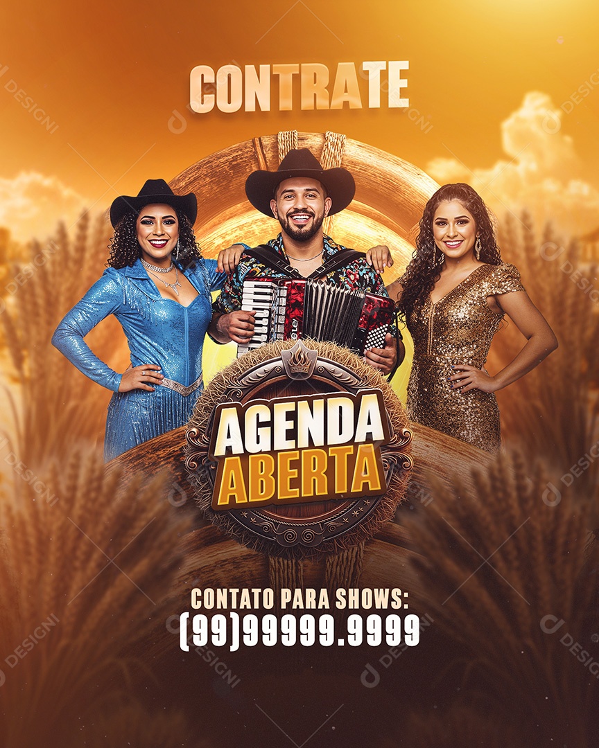 Flyer Agenda Aberta Feed Social Media PSD Editável