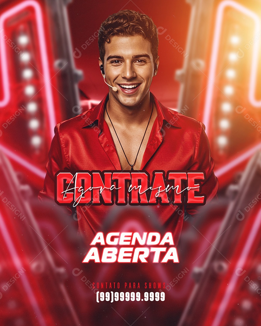 Flyer Feed Agenda Aberta Social Media PSD Editável