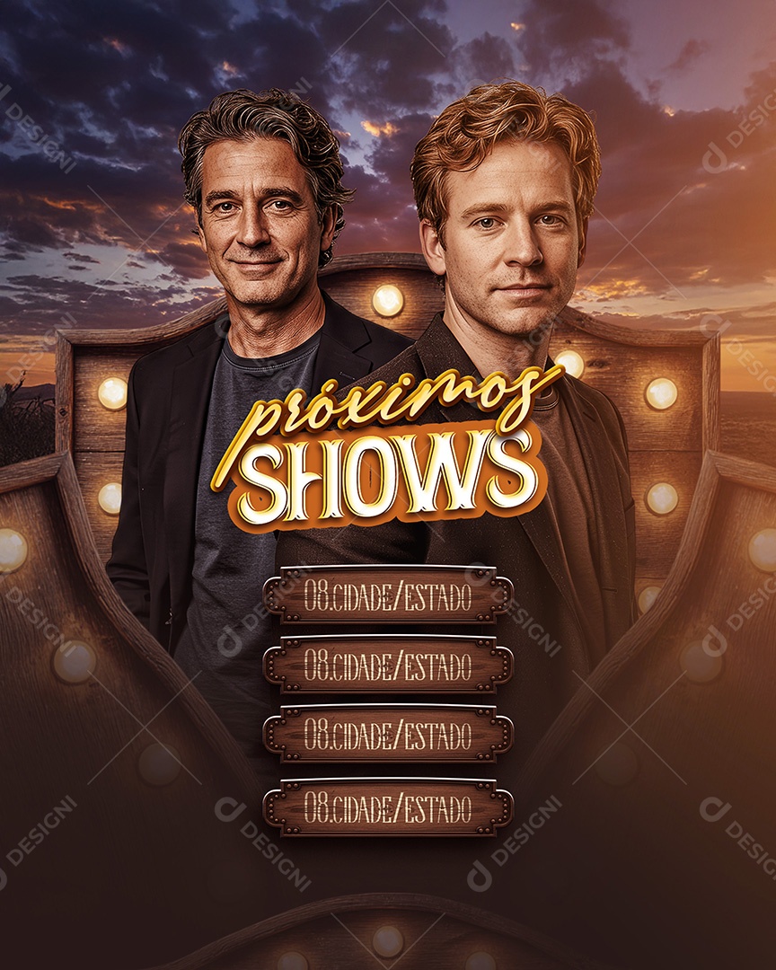 Flyer Próximos Shows Feed Social Media PSD Editável