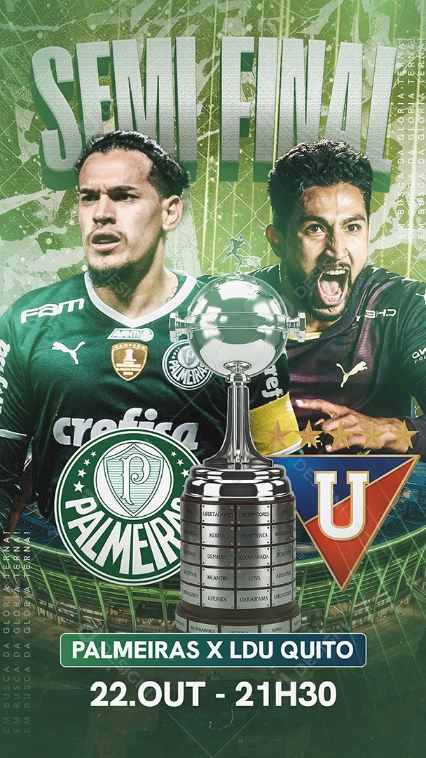 Flyer Semi Final Libertadores Palmeiras x Ldu Quito Story Social Media PSD Editável