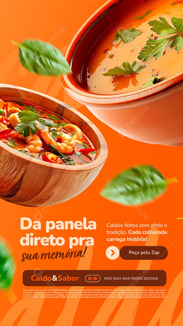 Story Caldo Da Panela Direto pra Sua Memória Social Media PSD Editável