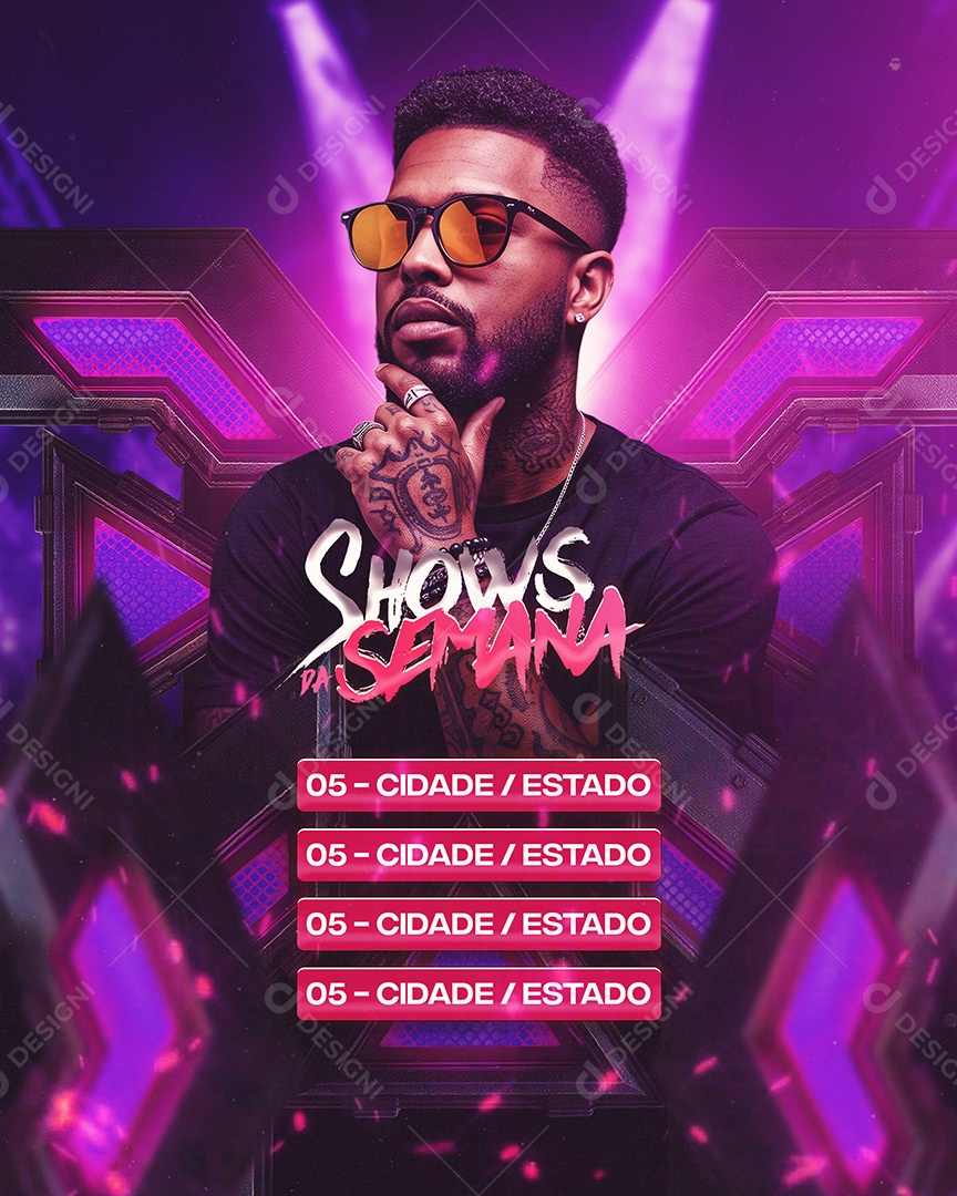 Flyer Shows Semana Feed Social Media PSD Editável