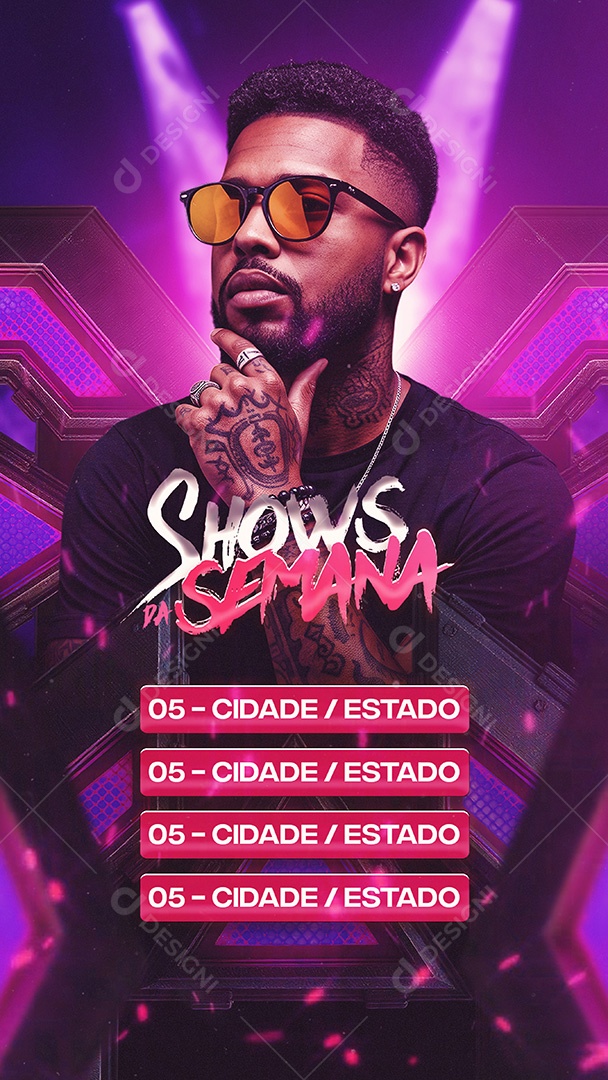 Flyer Shows Semana Story Social Media PSD Editável