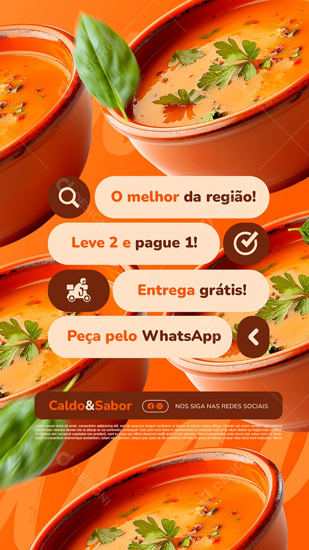 Story Caldo O Melhor da Região Social Media PSD Editável