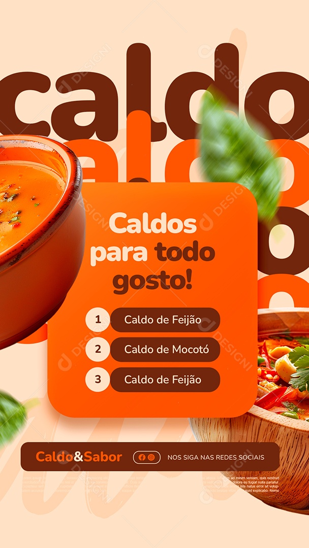 Story Caldos para Todo Gosto Social Media PSD Editável