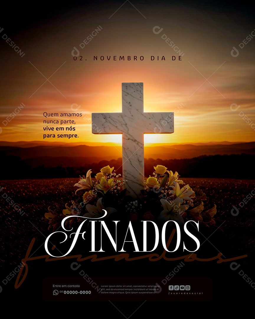 Dia de Finados 02 de Novembro Social Media PSD Editável