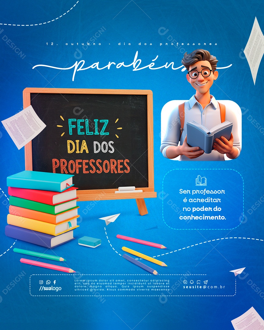 Dia Dos Professores 15 de Outubro Social Media PSD Editável