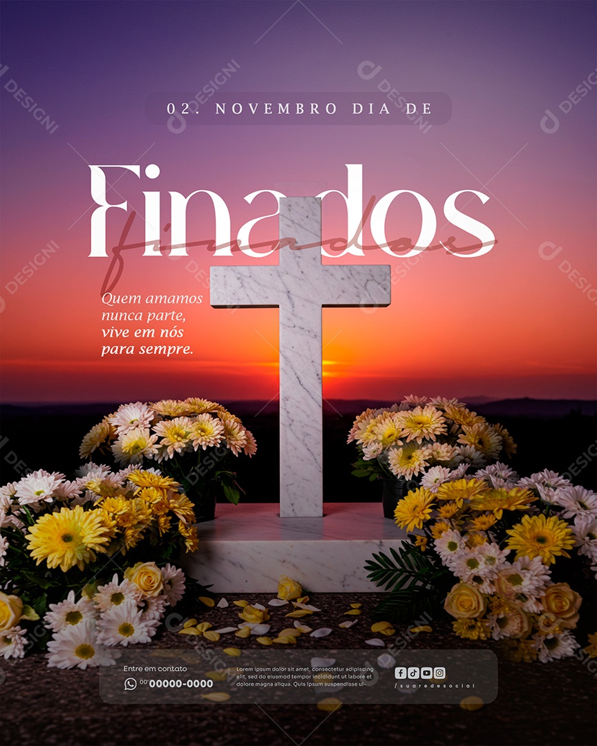 Dia de Finados 02 de Novembro Social Media PSD Editável