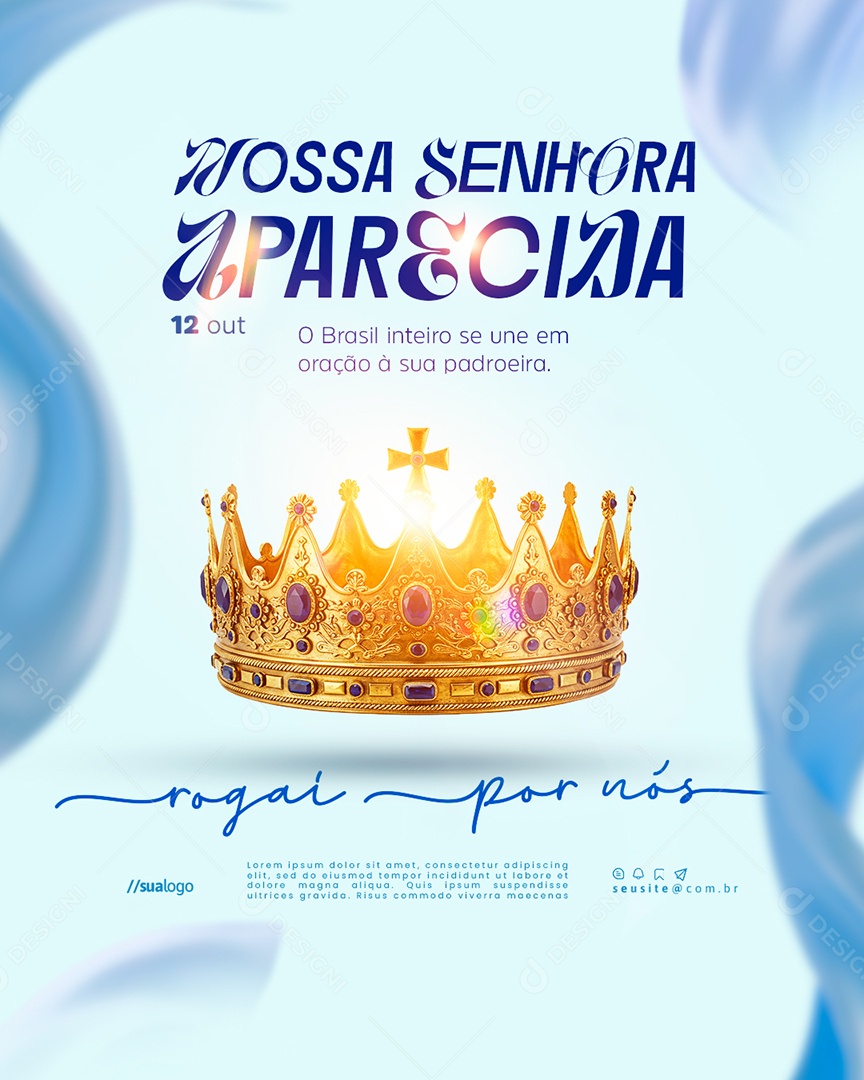 Dia de Nossa Senhora Aparecida 12 de Outubro Social Media PSD Editável