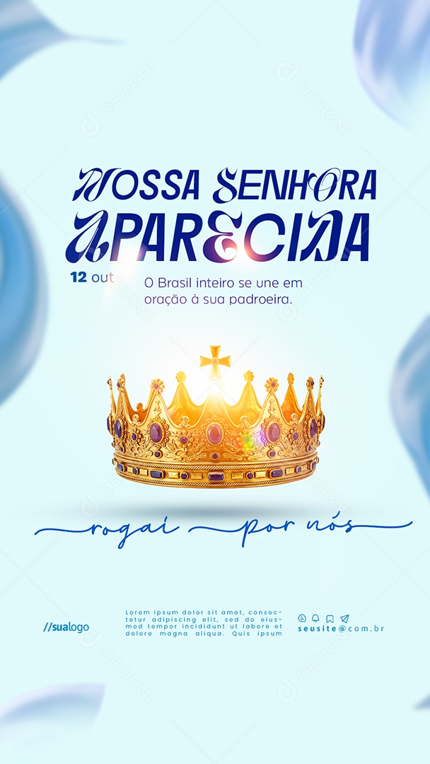 Story Dia de Nossa Senhora Aparecida 12 de Outubro Social Media PSD Editável