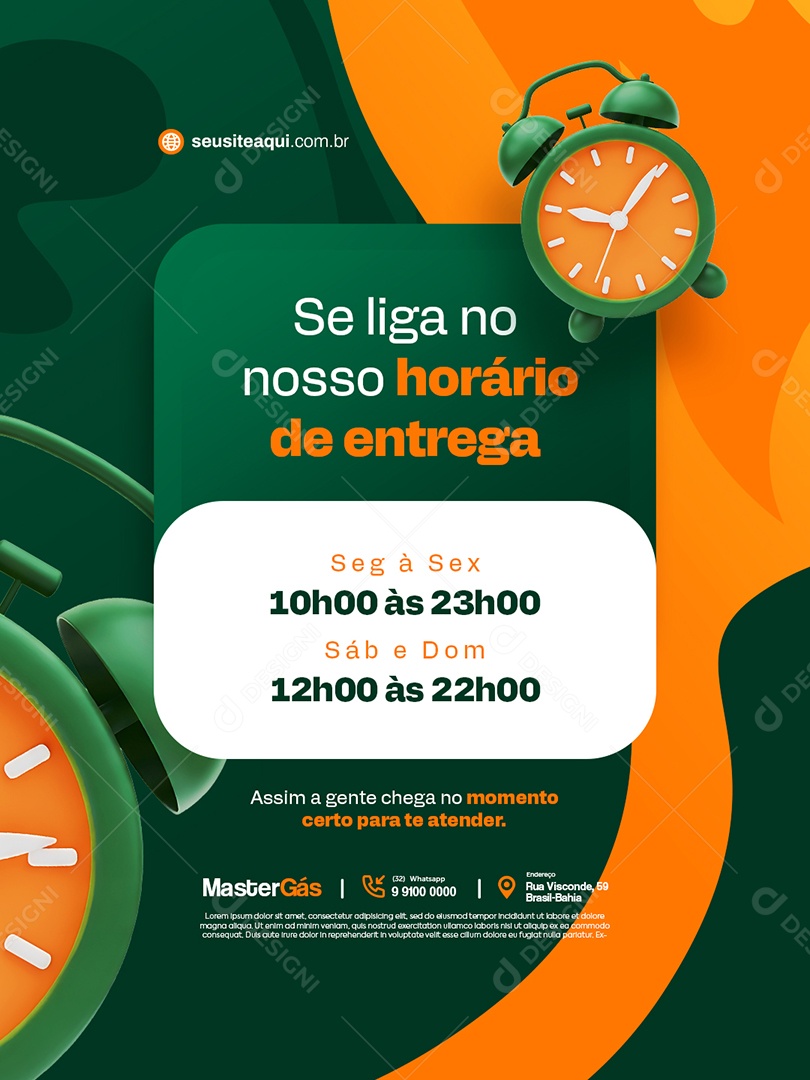 Distribuidor de Gás Se Liga no Nosso Horário de Entrega Social Media PSD Editável